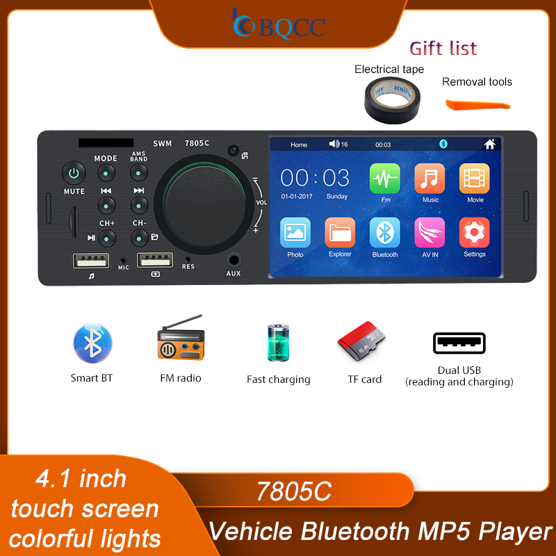 Audio Universal Music - BQCC 1 Din 4,1 cala ekran