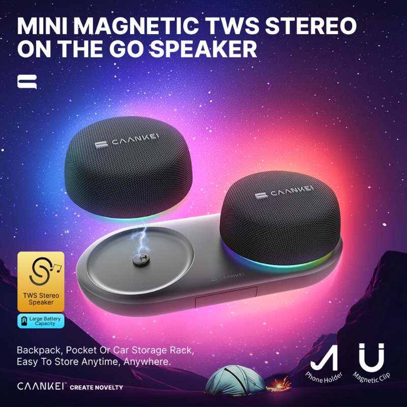 Audio Music Spotify - Magnetyczny głośnik Bluetooth z oświetleniem RGB,