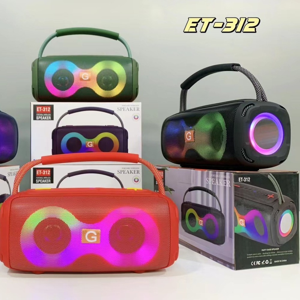 Audio Music Spotify - Głośnik Bluetooth ET-312 z przenośnym uchwytem,